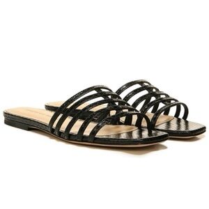 Veronica Beard Mazon Leather Flat Sandals, Size 9.5